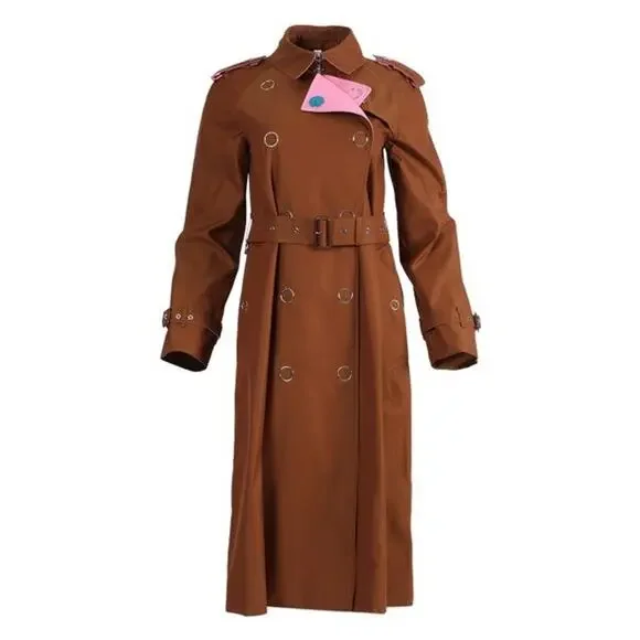 Burberry Wharfbridge Size US 10 Chestnut Brown Gabardine Trench Coat NWT $2550